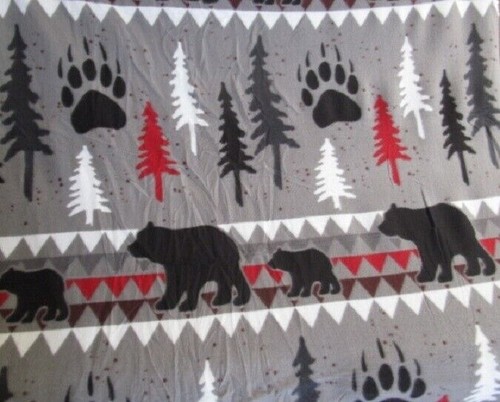 New Bear Family Bears Southwest Fleece Throw Gift Blanket Reversible Cabin Decor - Picture 3 of 4
