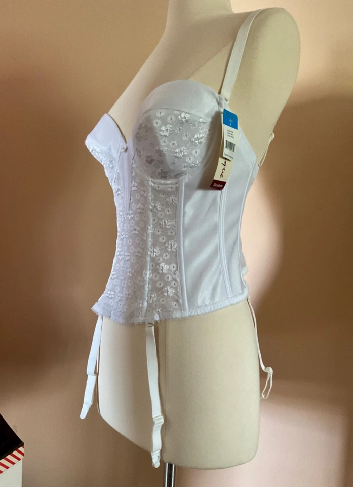 DOMINIQUE TORSOLETTE 白色斗篷 尺寸 36 B 带 STRAPS 完好 带 TAGS NYLON POLY EXC — 第 2/4 张图片