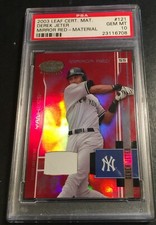 DEREK JETER 2003 LEAF CERTIFIED MIRROR RED GAME USED BASE /250 PSA 10 POP 2