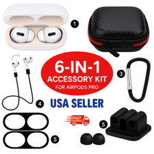 6 in 1 Silicone Protective Airpods Case Skin Cover For Aple Air-Pods Pro Headp..