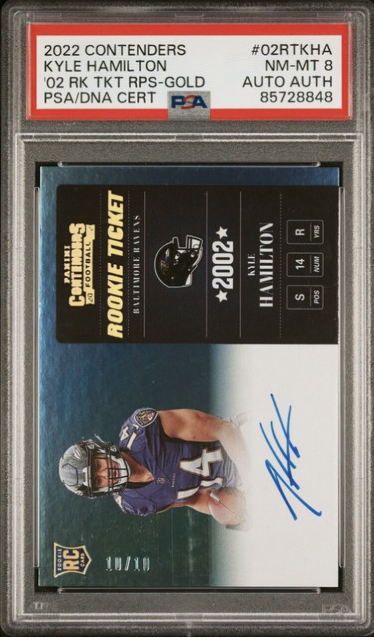 Kyle Hamilton Panini Zenith Contenders Rookie Ticket Rps Preview Autograph #128 Green