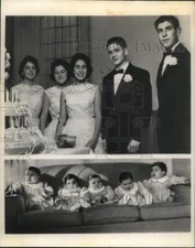 1968 Press Photo Argentina's Diligenti Quints at First and Fifteenth Birthdays