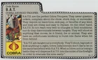 GI Joe ARAH 1986 B.A.T.  v.1 - File Card