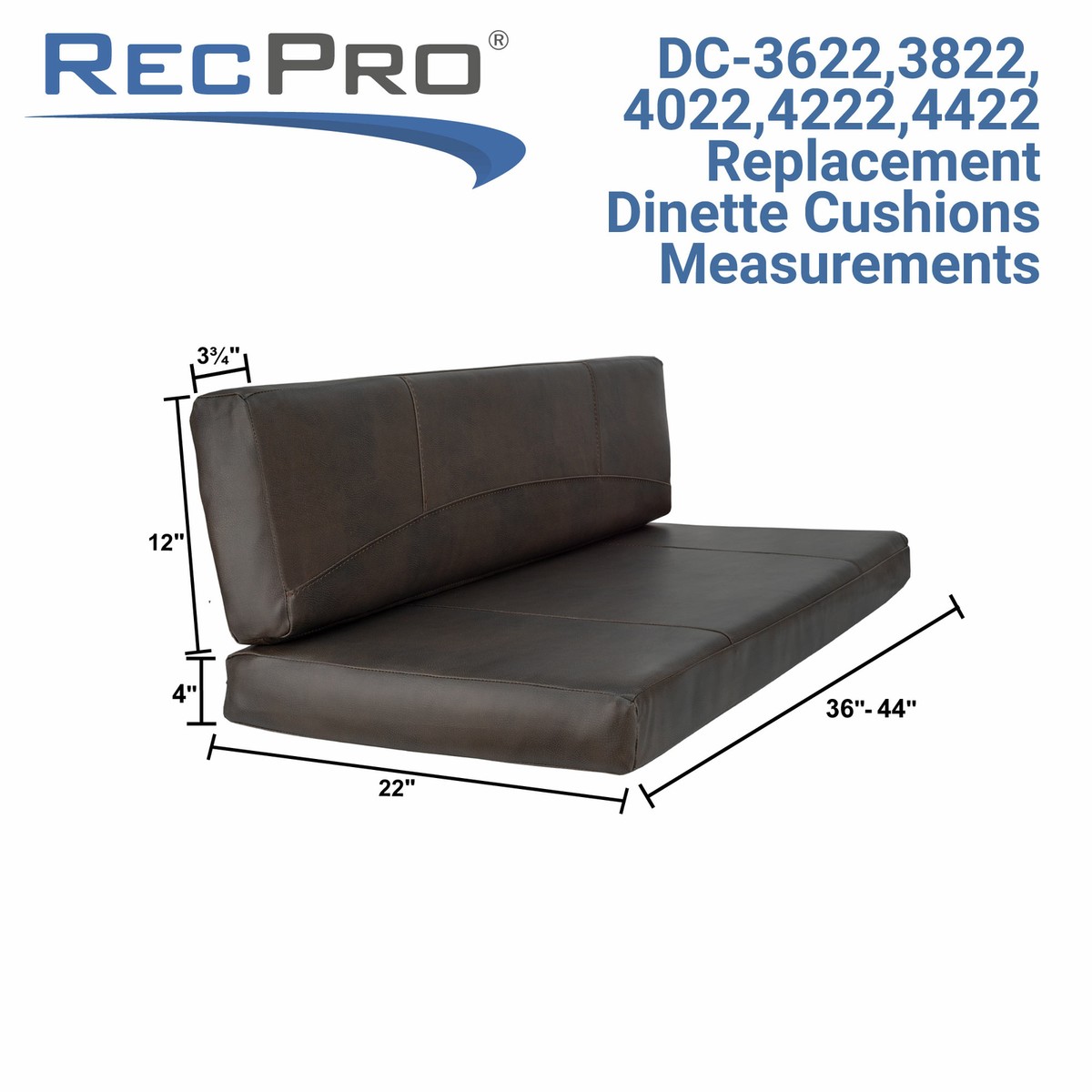 Dulepax RV Dinette Booth Cushions With Memory Foam,Replacement