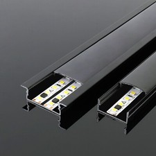 10pcs Black 1M Aluminum Channel Holder W Shape  Cover  End Cap for LED Strip