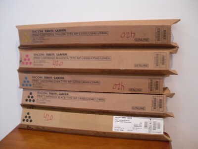 Genuine Ricoh C4500/C4540/LD445c  2B, C ,M, Y,  Full Toner Set WITH EXTRA BLACK