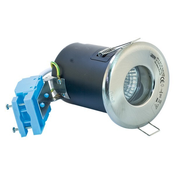 Selectric Die-Cast Steel IP65 50W Fixed GU10 Downlight with Satin Chrome Bezel