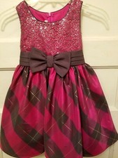 Nwots Bonnie Jean Girl's Size 5 Fushia Dressy Sequined Fancy Holiday Dress
