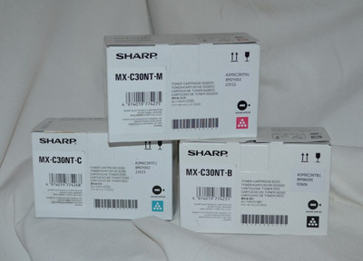 *NEW* GENUINE SHARP MX-C30NT-B, MX-C30NT-C & MX-C30NT-M  (BK,CY, MAG) TONER