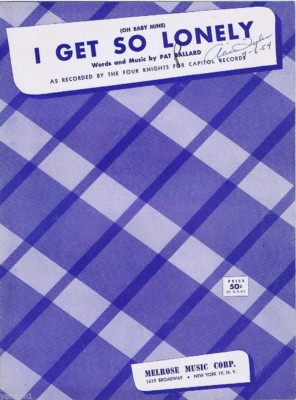 I Get So Lonely, Vintage Sheet Music 1954