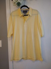 Men's Vintage Y2K Tommy Hilfiger Golf Yellow Striped Polo Shirt