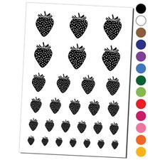 Strawberry Fruit Drawing Temporary Tattoo Water Resistant Set