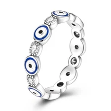 MULA European Finger Ring AAA CZ Eye Faith For Women Jewelry 925 Silver Plated