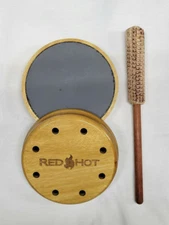 RED HOT CUSTOM YELLOWHEART& SLATE TURKEY CALL - FRICTION POT GLASS BOX NWTF