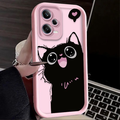 Cute Happy Cat Back Case ShockProof Phone Cover For iPhone Samsung Xiaomi Huawei - Picture 3 of 12
