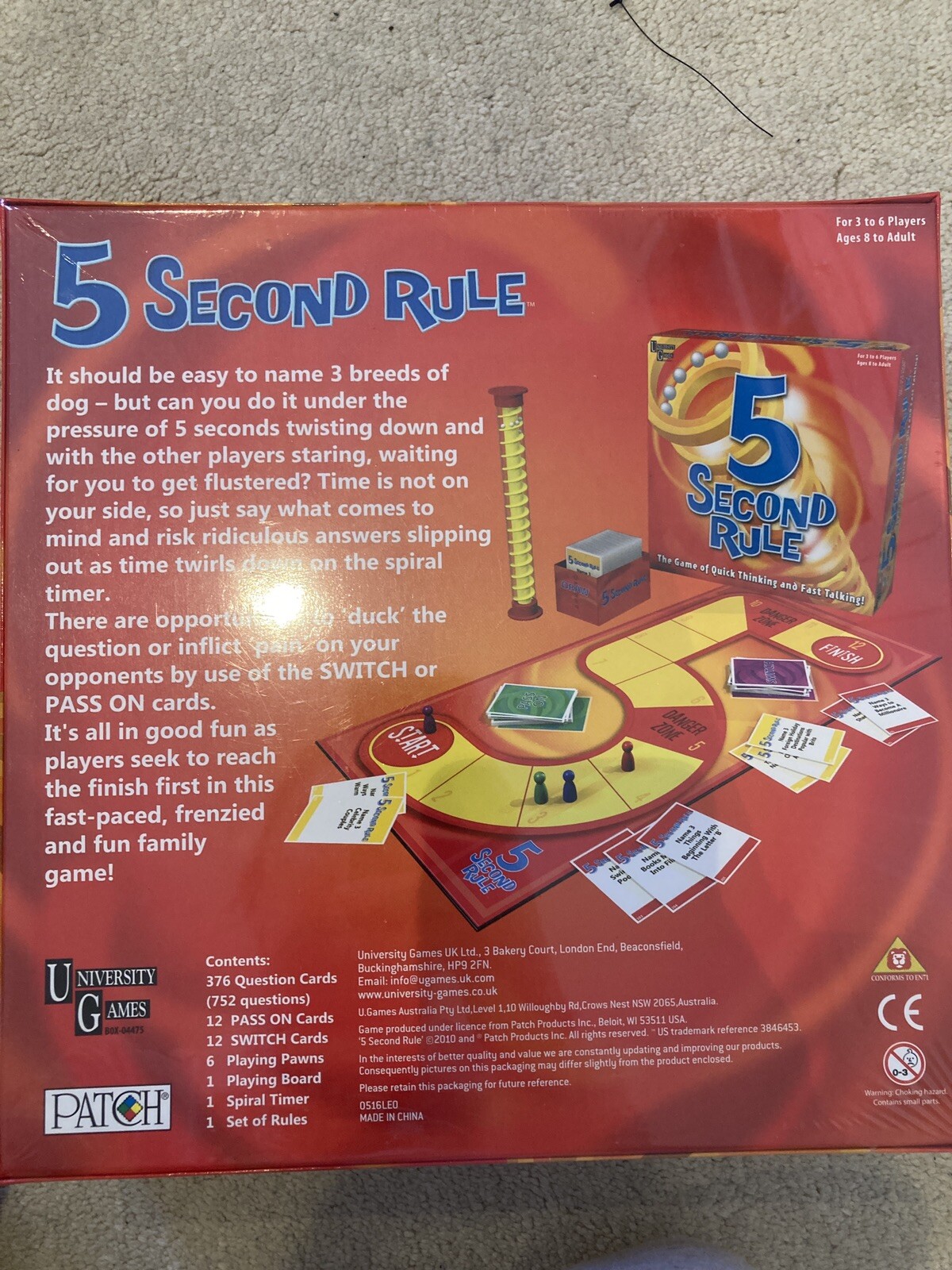 University Games 5 Second Rule Board Game - BOX-04475 for sale online | eBay