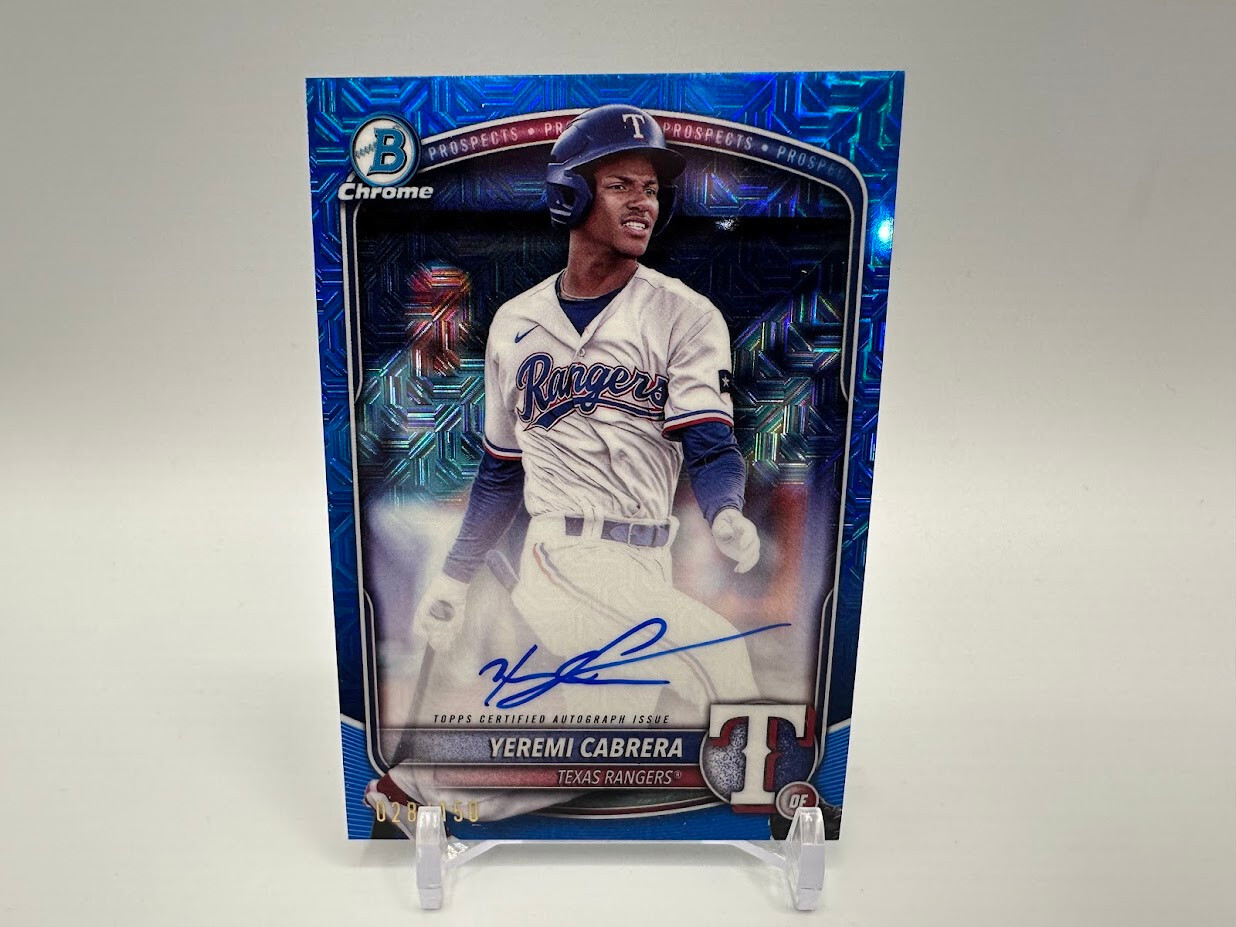 2025 Bowman Yeremi Cabrera Auto Blue Mojo Refractor 28/150
