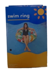 Inflatable Swimming Pool Water Float Raft Swim Ring Tube w/ Handles 47-in