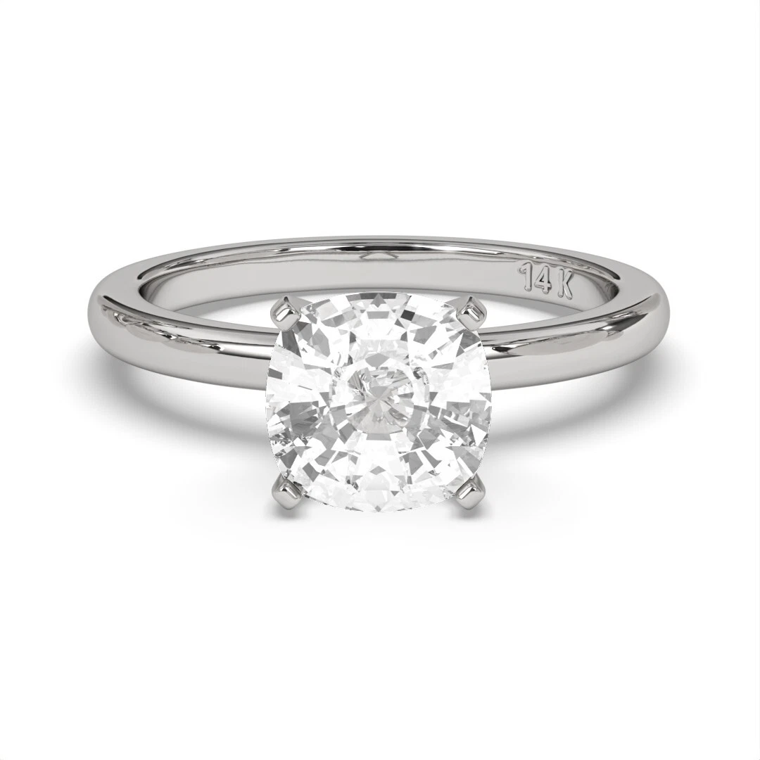 1.5 Ct F VS Cushion Diamond Engagement Ring IGI Certified Lab Grown 14k Gold image-1