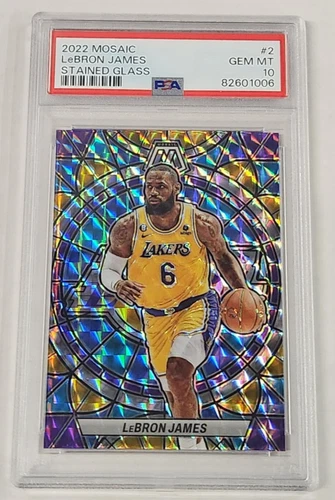 LEBRON JAMES - 2022-23 MOSAIC - STAINED GLASS SSP - #2 - PSA 10 GEM MINT -