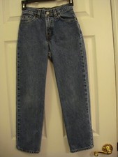 VINTAGE LEVI STRAUSS 983 KIDS Straight Fit JEANS Medium Blue SIZE 10 REG