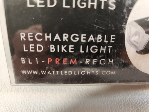 Rechargeable LED Bike Light BL1 Prem Rech WATT NEW Battery Included Fast Ship - Imagen 2 de 6
