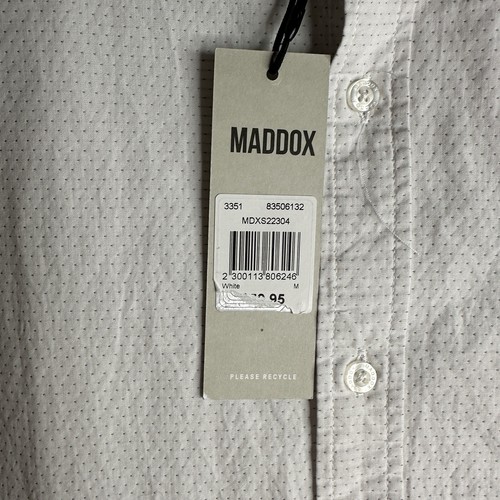 Maddox Men's Size M White Polka Dot Short Sleeve Button Up Shirt New With Tags. - Picture 3 of 10