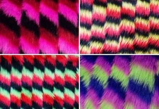 Faux Fur Long Pile Zig Zag Fabric / 58" Wide / Sold By The Yard