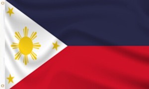 Philippines Colour Flag 40 x 28cm with sleeve 100% Polyester