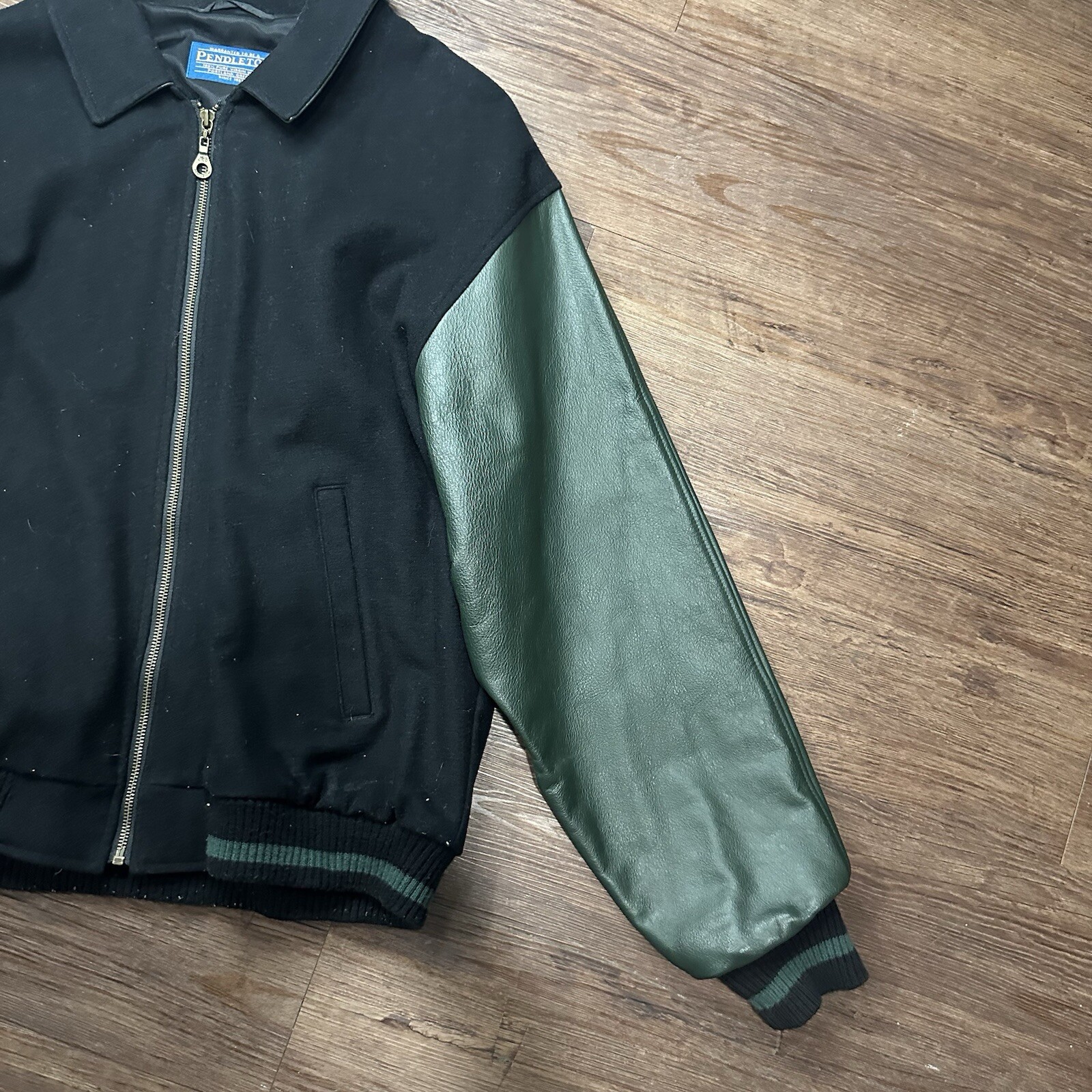 Vintage Pendleton Bomber Varsity Jacket Wool Slee… - image 2