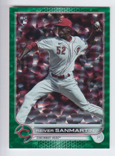 2022 TOPPS BASEBALL REIVER SANMARTIN RC /499 GREEN FOILBOARD ROOKIE PARALLEL Red