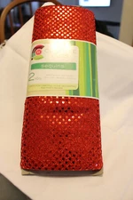 Creative Cuts red sequin fabric 2 yds x 43"