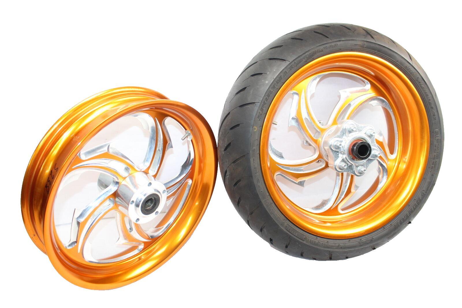 2002 GSXR 600 All Things Chrome Candy Orange Shredder Wheels