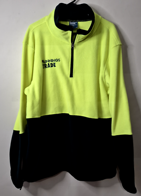 #ad Bunnings Trade Hi Vis Fluro Jumper Fleece Size Large Yellow Crew Workwear BNWOT AU $44.99