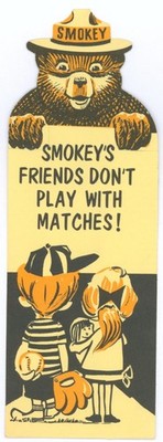 1970 Smokey Bear Forest Fire Prevention Ruler Bookmark USDA Washington State USA