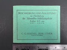 Haenel Schmeisser Manual High Quality German Reprint German Language