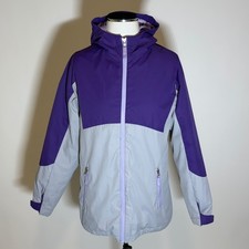 Lands End Girls Size XL 16 Hooded Winter Ski Snow Jacket Coat Waterproof Purple