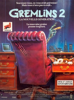 GREMLINS 2, CHRISTOPHER LEE - REPRO KINO POSTER VINTAGE UND AUF LEINWAND HQ