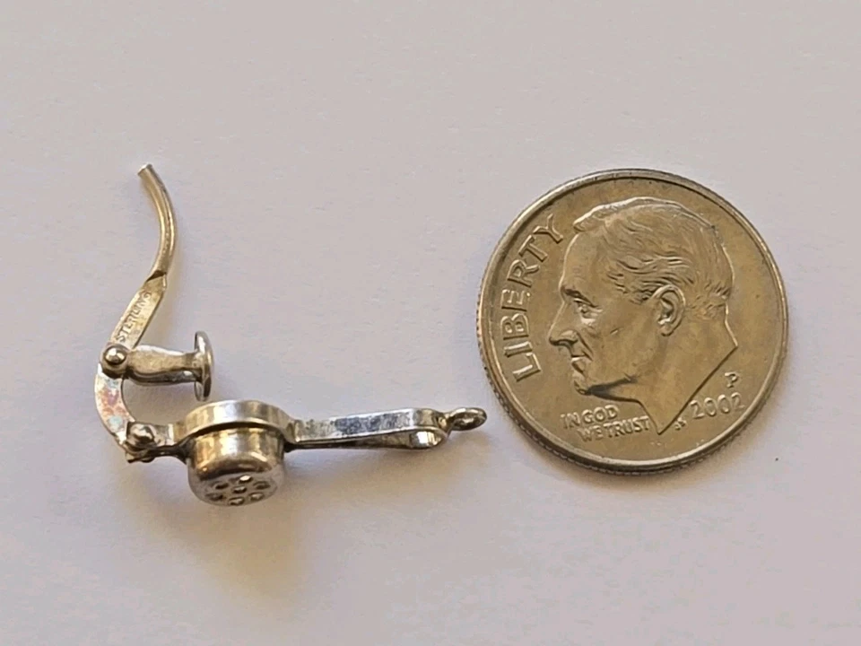 Plata de ley ~ Dije EXPRIMIDOR DE LIMÓN ~ ¡EXTREMADAMENTE RARO! ~ ¡VINTAGE! Foto 3 de 4