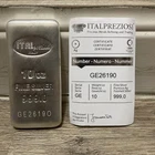 10 OZ Italpreziosi Bar  .999 Fine (TEN TROY Ounces) With Assay Certificate