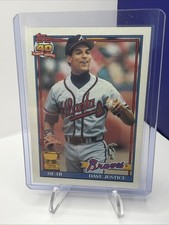 David Justice 1991 Topps Baseball ALL-STAR Rookie Cup Card #329 Atlanta Braves. rookie card picture