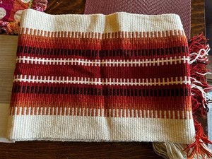 VTG 60s MCM Hand Woven Wool Table Runner Wall Hanging Norway 78”x14”