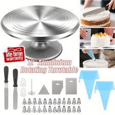 Neu Tortenständer Drehbar Tortenplatte Kuchen Drehteller Torten Zubehör Sets