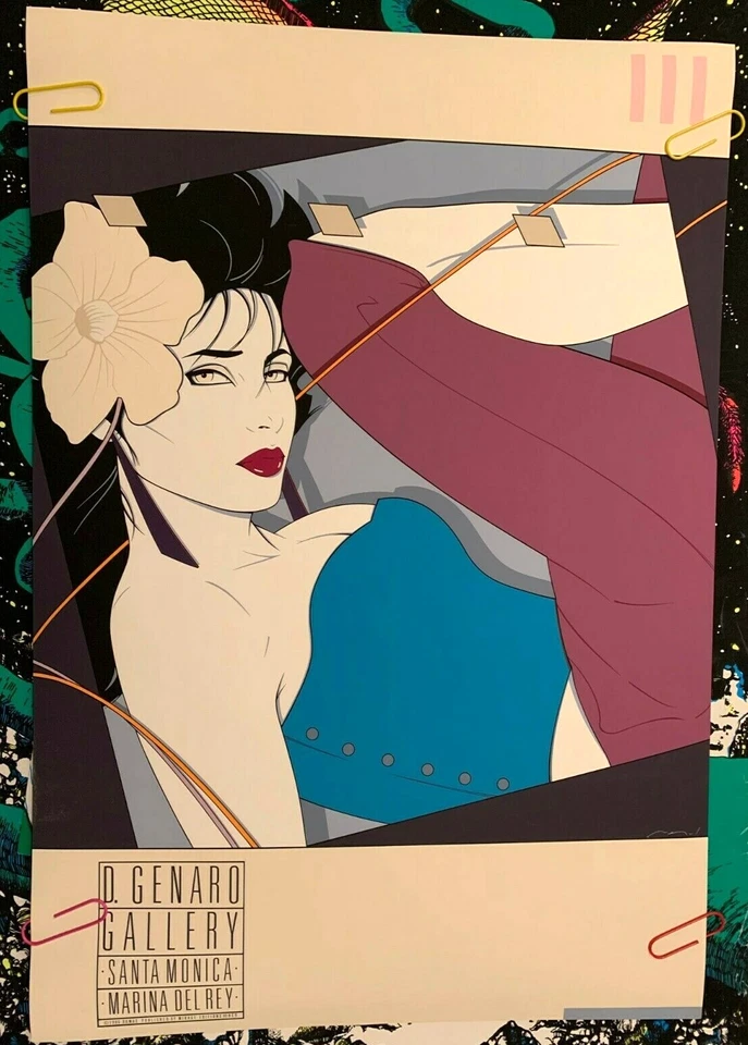 Patrick Nagel Mirage 1986 Vintage Sexy Woman Poster D Genaro Gallery 24"x 35" #1