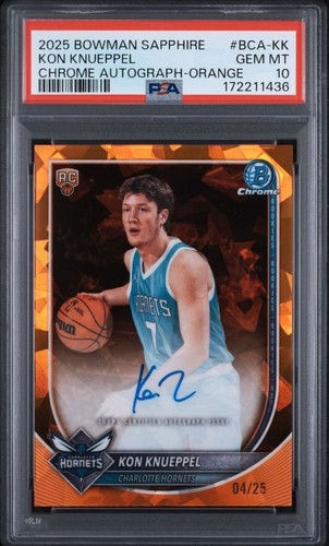 Kon Knueppel #BCA-KK 2025 Bowman Chrome Sapphire Autograph card