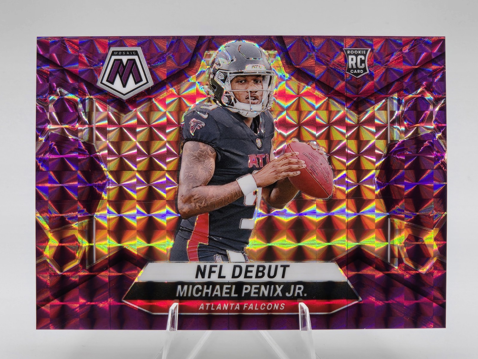 2024 Panini Mosaic NFL Debut Michael Penix Jr. #274 Purple Mosaic Prizm /49 (RC)