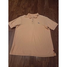 Tommy Bahama Mens Peach Golf Polo Shirt Embroidered Marlin Logo Size L G
