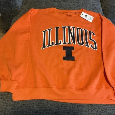 Pressbox Women's Fleece Pullover Sweatshirt Illinois Long Sleeve Size Large