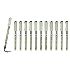 Fineliner Pens, 12 Pcs Black BR Fineliner Marker Waterproof Ink Pen