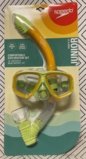 Comfortable Exploration Set Junior Age 6-14 Mask Snorkel Set Yellow/green